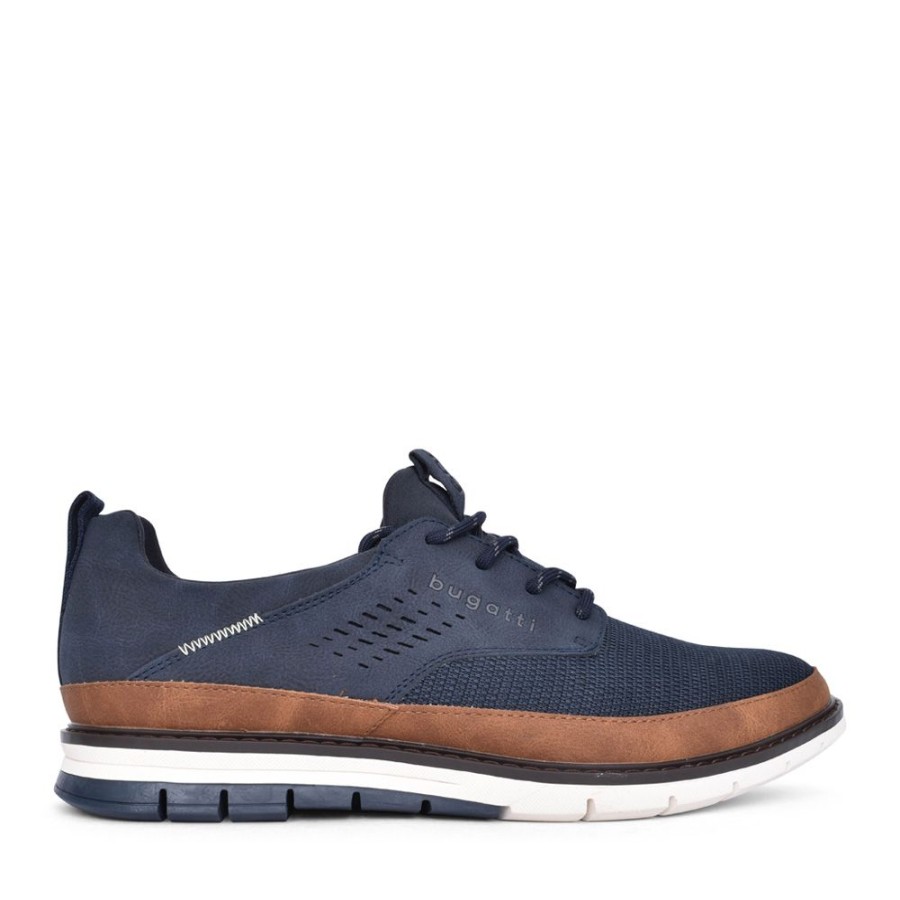 Mens BUGATTI | Mens 92562 Sandman Laced Trainer In Navy