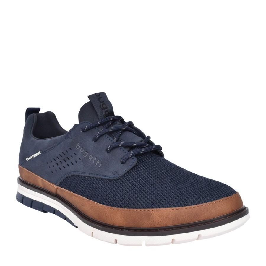 Mens BUGATTI | Mens 92562 Sandman Laced Trainer In Navy