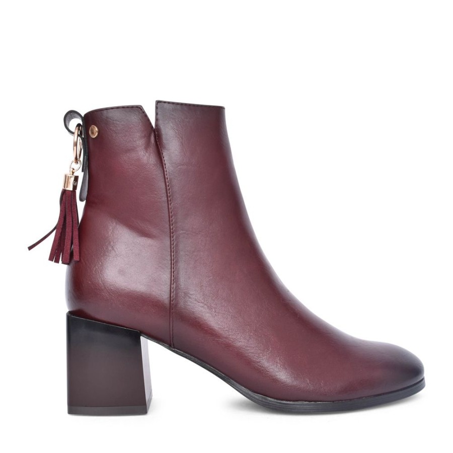 Ladies PATRIZIO COMO | Ladies Oberdorf Block Heel Ankle Boot In Wine