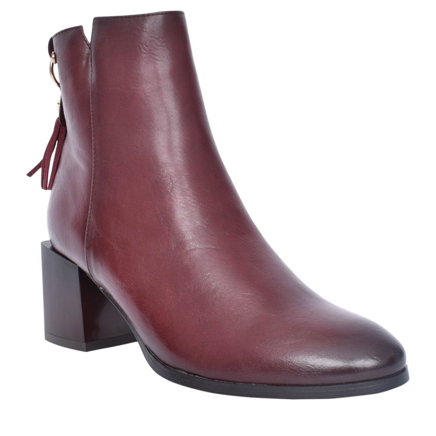 Ladies PATRIZIO COMO | Ladies Oberdorf Block Heel Ankle Boot In Wine