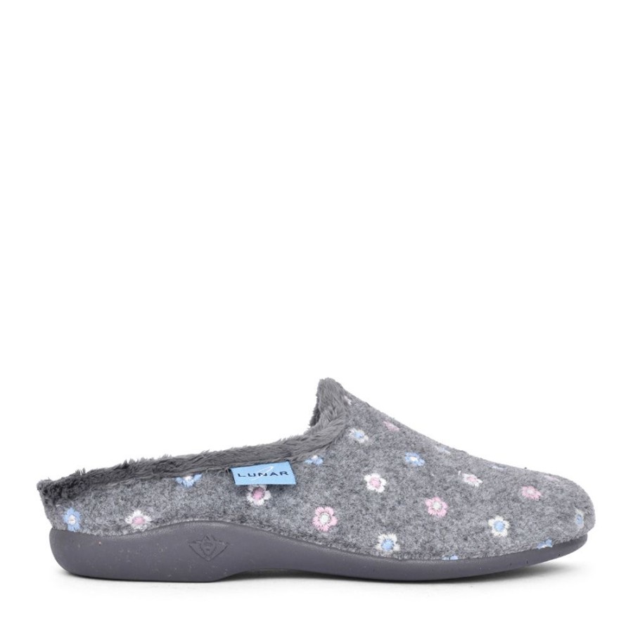 Ladies LUNAR | Ladies Dayton Kla179 Mule Slipper In Grey