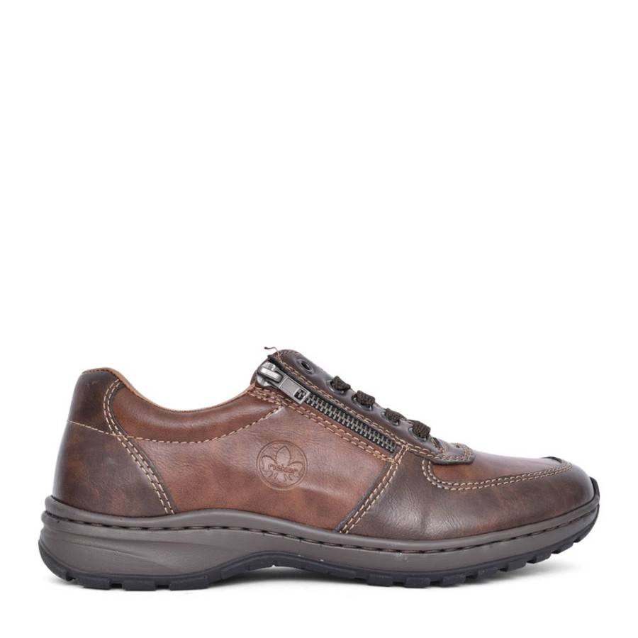 Mens RIEKER | Mens 03329 Laced Shoe In Brown