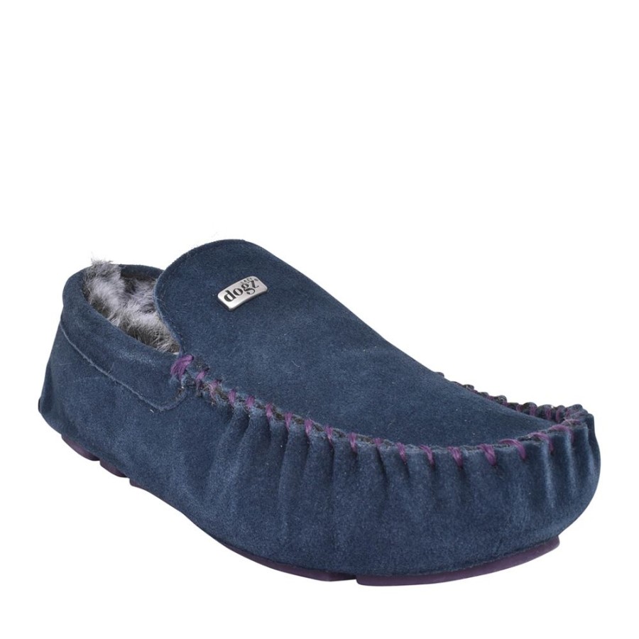 Mens LAZY DOGZ | Mens Percy Ii Kmd020 Suede Slipper In Navy