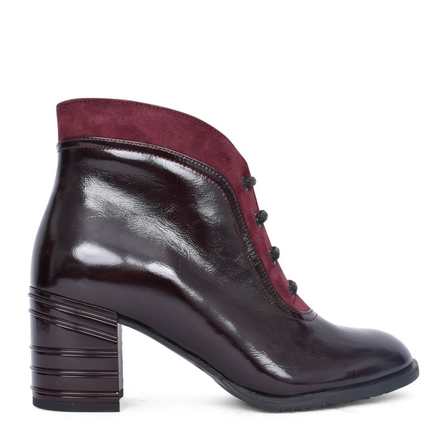 Ladies BIOECO | Ladies 7773 Medium Heel Boot In Burgandy