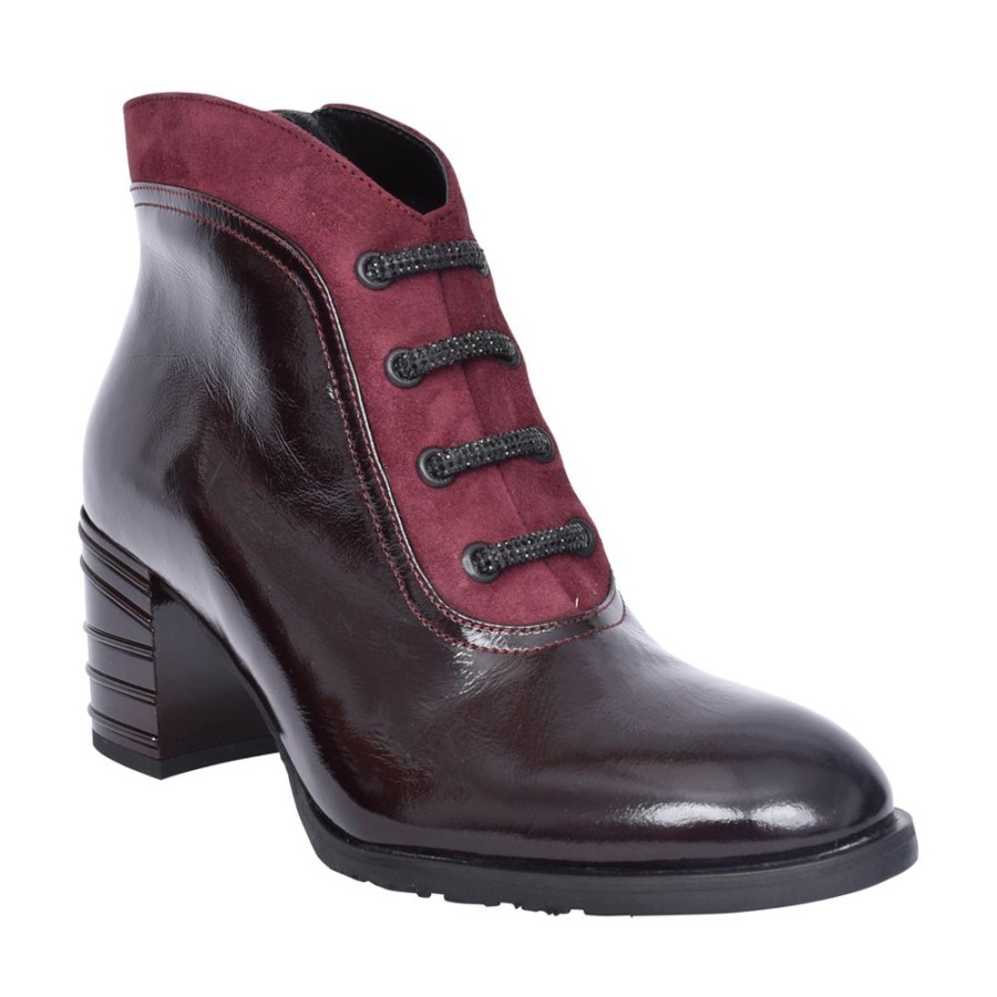 Ladies BIOECO | Ladies 7773 Medium Heel Boot In Burgandy