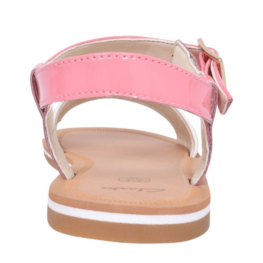 Girls CLARKS | Finch Stride Multicolour Leather Sandal For Girls In Kids F Fit