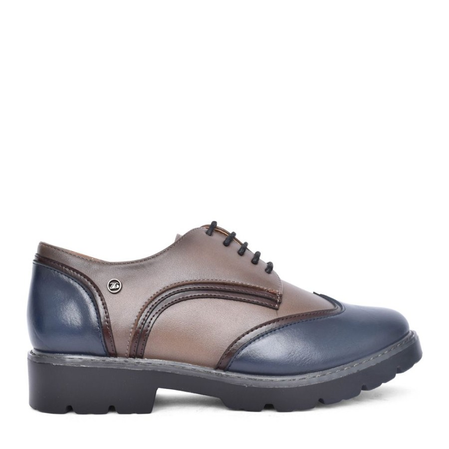 Ladies ZANNI & CO | Ladies Roghun Laced Brogue In Blue