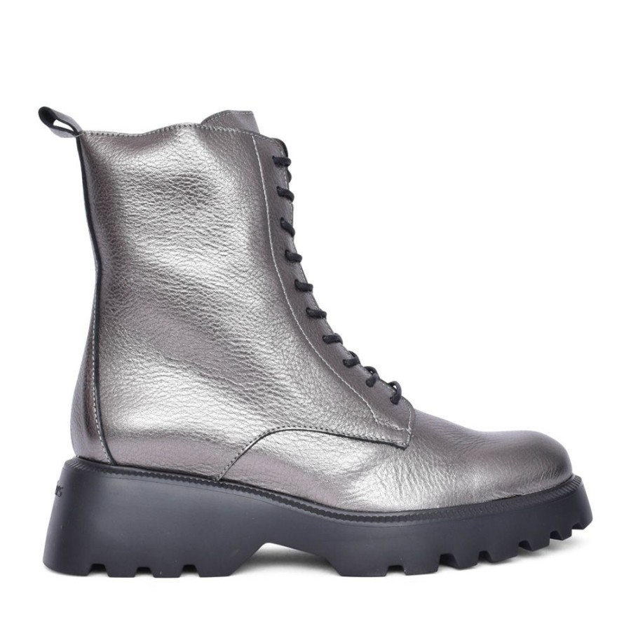 Ladies WONDERS | Ladies C-7205 Laced Calf Boot In Pewter