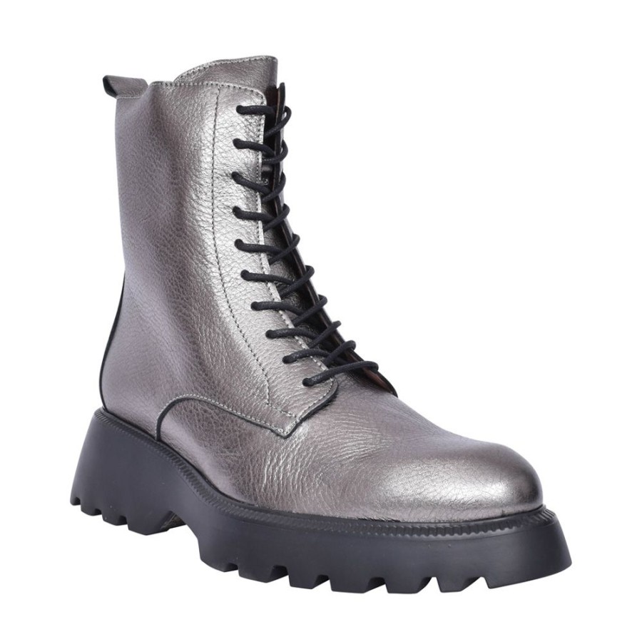 Ladies WONDERS | Ladies C-7205 Laced Calf Boot In Pewter