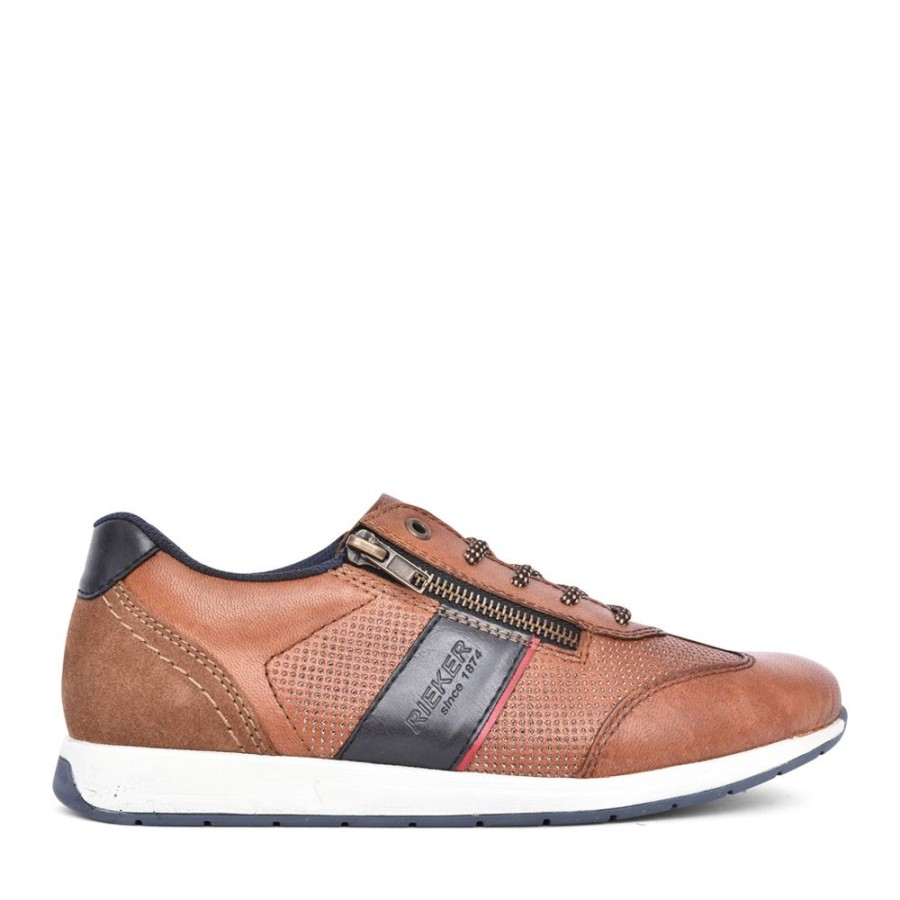 Mens RIEKER | Mens 11927 Laced Shoe In Tan