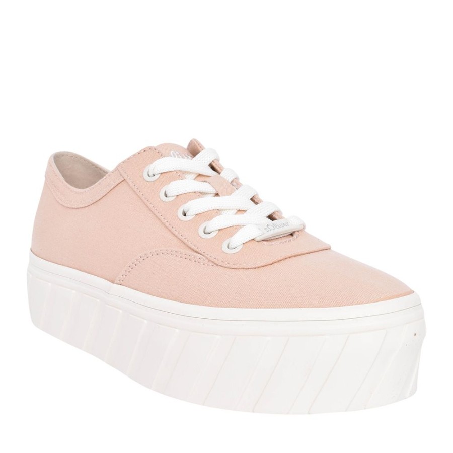 Ladies S.OLIVER | Ladies 5-23652 Laced Platform Trainer In Rose