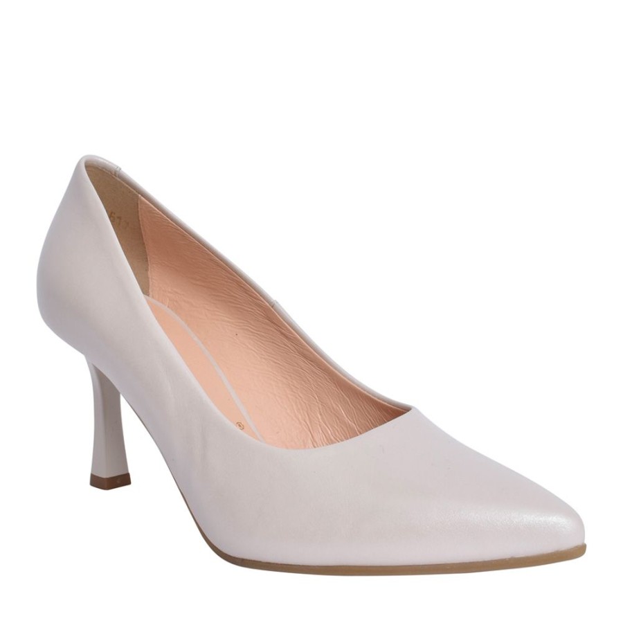 Ladies BIOECO | Ladies 6178 Medium Heel Court Shoe In Beige