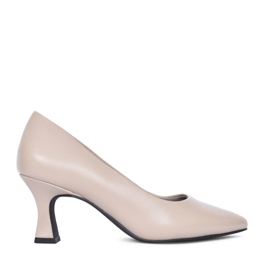 Ladies MARCO TOZZI | Ladies 2-22420 High Heel Court Shoe In Taupe