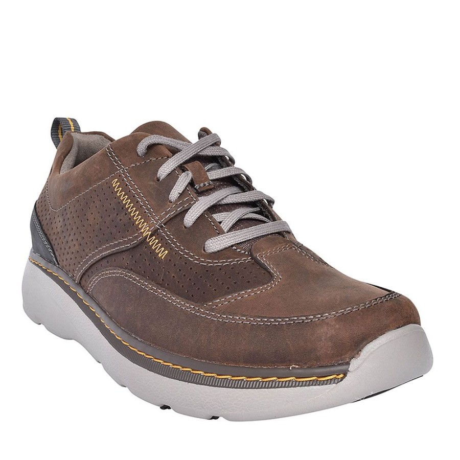 Mens CLARKS | Charton Mix Dark Brown Leather G Fit Shoe In Dark Brown