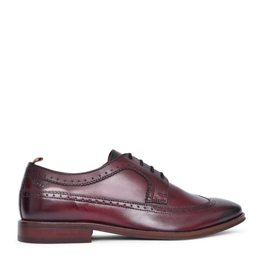 Mens BASE LONDON | Mens Havisham Laced Shoe In Burgandy