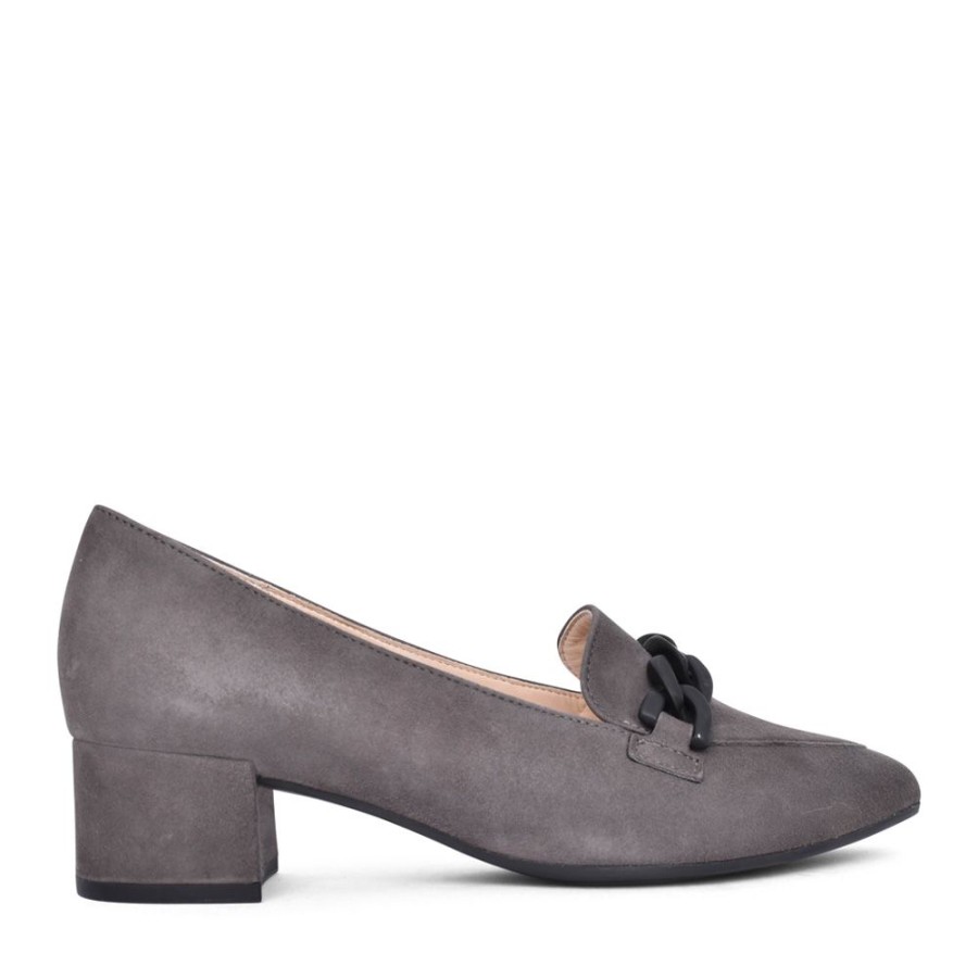 Ladies GABOR | Ladies Hoolie 31.441 Low Heel Court Shoe In Grey