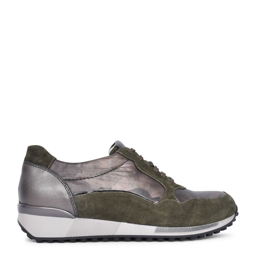 Ladies WALDLAUFER | Ladies Jule 776002 H-Fit Trainer In Khaki