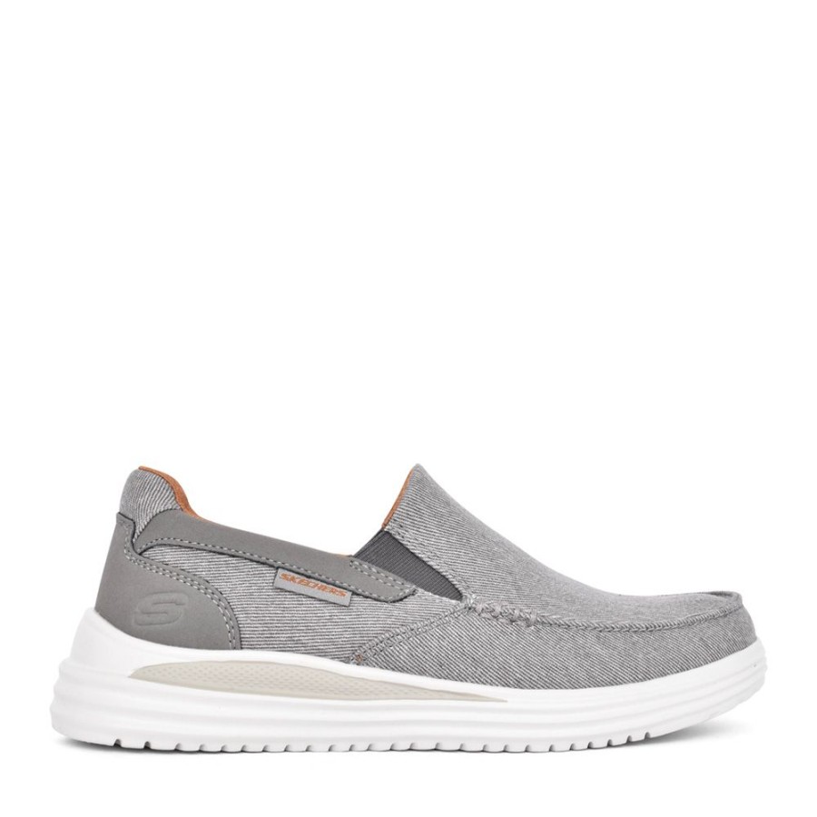 Mens SKECHERS | Mens 204785 Suttner Slip-On Trainer In Taupe