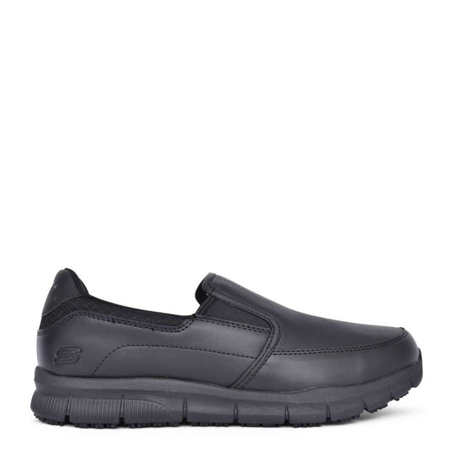 Mens SKECHERS | Mens Work Relaxed Shoe In Black