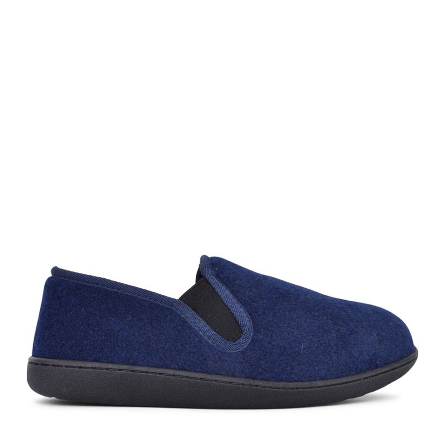 Mens CLARKS | Mens King Ease G-Fit Slipper In Navy