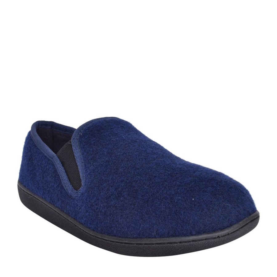 Mens CLARKS | Mens King Ease G-Fit Slipper In Navy