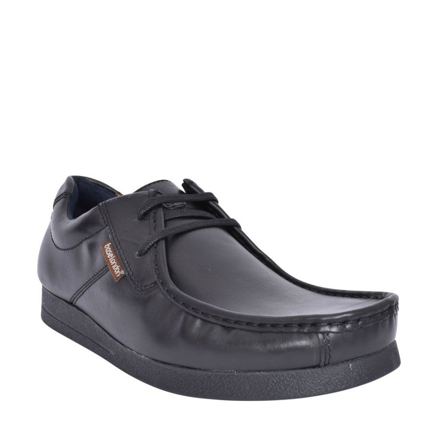 Mens BASE LONDON | Event Casual Laced Moccasin Shoe For Men In Black