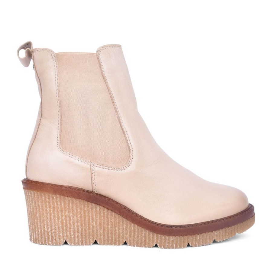 Ladies MODA IN PELLE | Ladies Audyn Wedged Ankle Boot In Cream