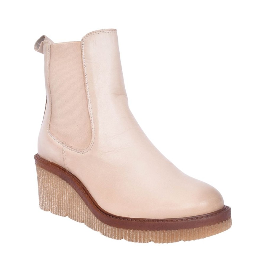 Ladies MODA IN PELLE | Ladies Audyn Wedged Ankle Boot In Cream