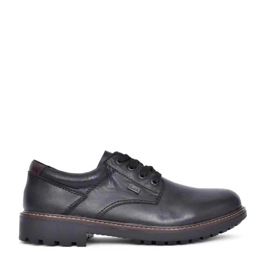 Mens RIEKER | Mens F4611 Tex Laced Shoe In Black