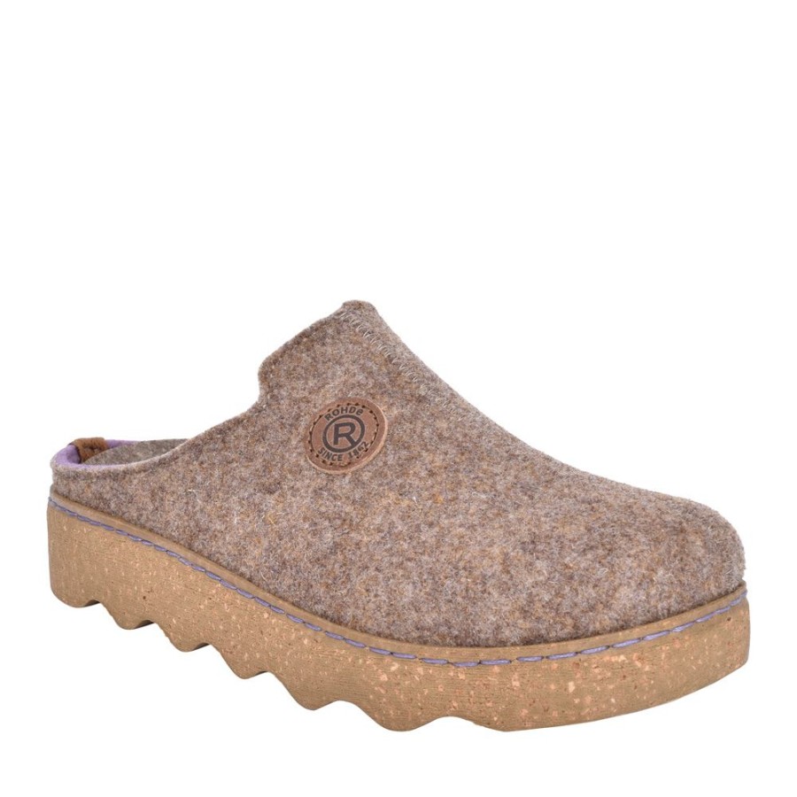 Ladies ROHDE | Ladies 6120 Goggia Mule Slipper In Stone