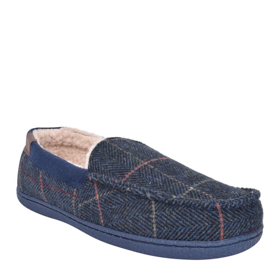 Mens JO & JOE | Mens Glengarry Full Slipper In Navy