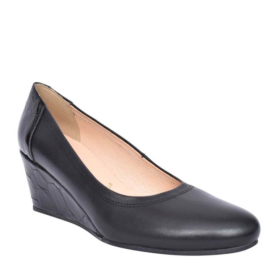 Ladies BIOECO | Ladies 5899 Wedge Court Shoe In Black