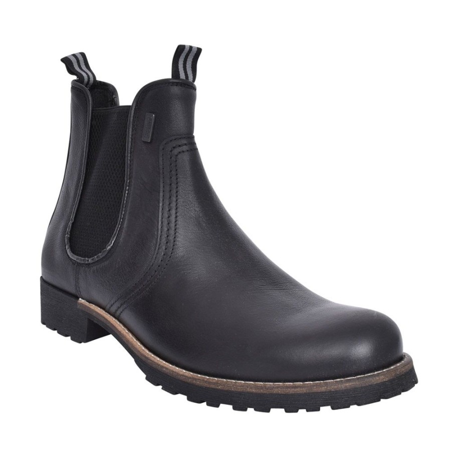 Mens BARBOUR | Mens Fargo Elasitcated Gusset Ankle Boot In Black