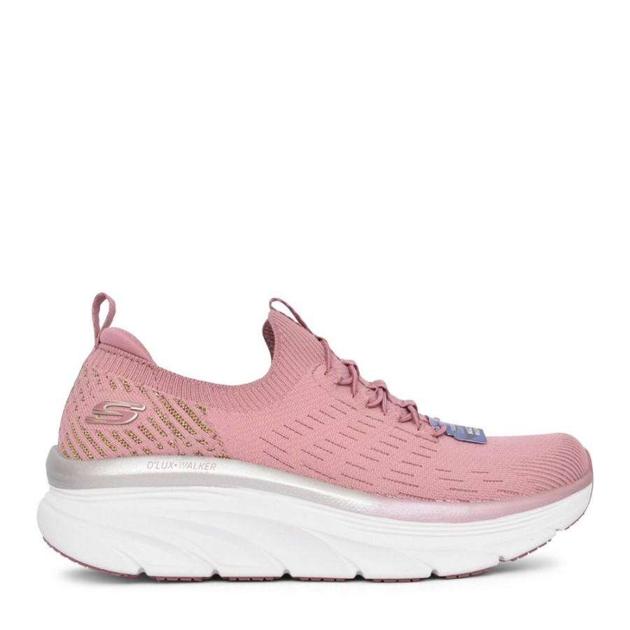 Ladies SKECHERS | Ladies 149366 D'Lux Walker Laced Trainer In Rose