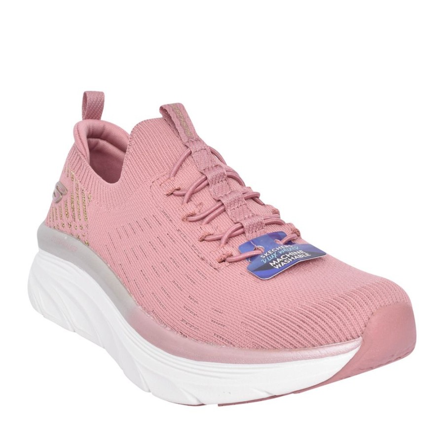 Ladies SKECHERS | Ladies 149366 D'Lux Walker Laced Trainer In Rose