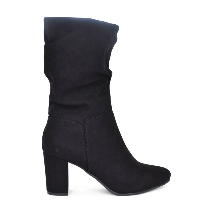 Ladies MILLIE & CO | Ladies 513183 Medium Heel Calf Boot In Black