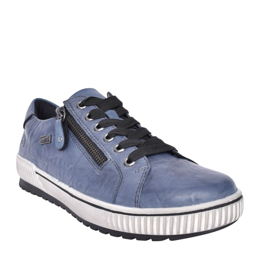 Ladies REMONTE | Ladies D0700 Tex Laced Trainer In Blue