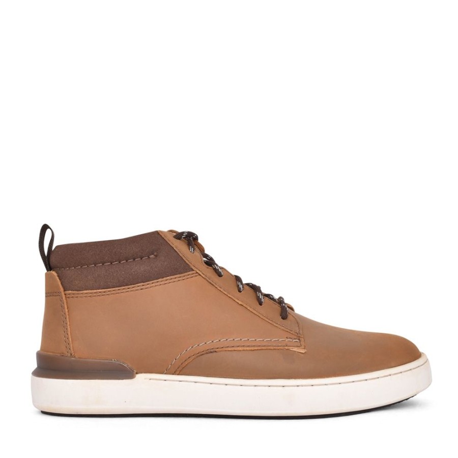 Mens CLARKS | Mens Courtlite Mid G-Fit Hi-Top In Tan