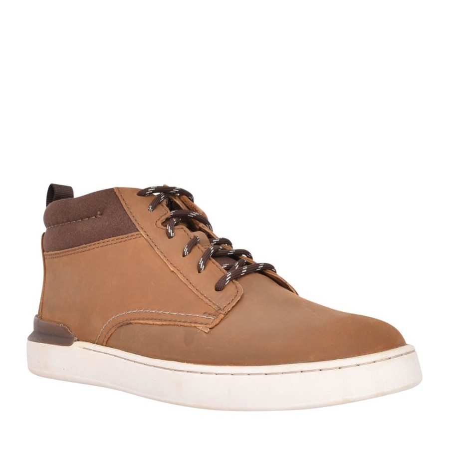 Mens CLARKS | Mens Courtlite Mid G-Fit Hi-Top In Tan