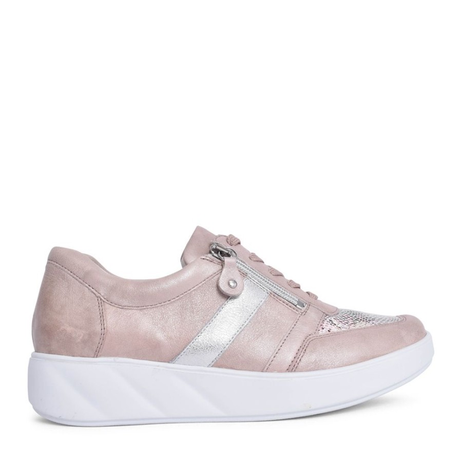 Ladies WALDLAUFER | Ladies 622K01 K-Lili Laced Trainer In Rose