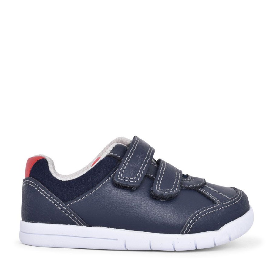 Boys CLARKS | Boys Toddler Emery Sky Navy Leather Shoe In Kids G Fit