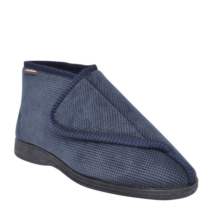 Mens GOODYEAR | Mens Drake Kmg125 Velcro Boot Slipper In Blue