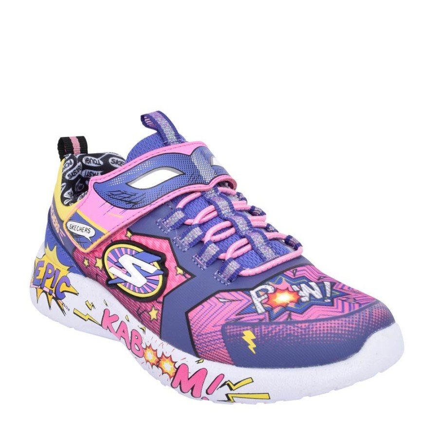 Girls SKECHERS | Girls 302204L Dynamight Velcro Trainer In Pink