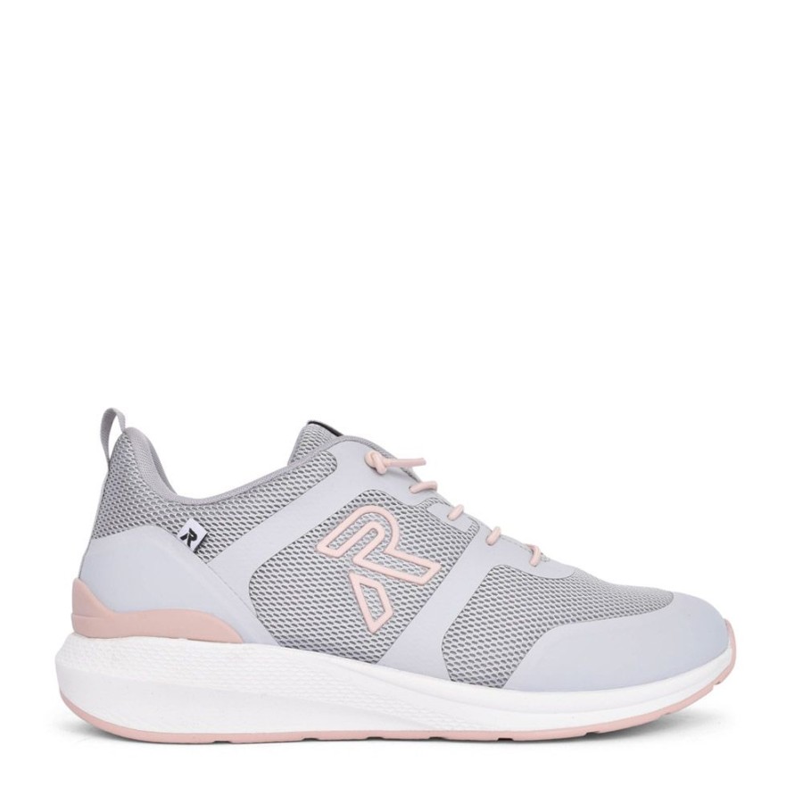 Ladies RIEKER | Ladies 40102 Laced Trainer In Grey