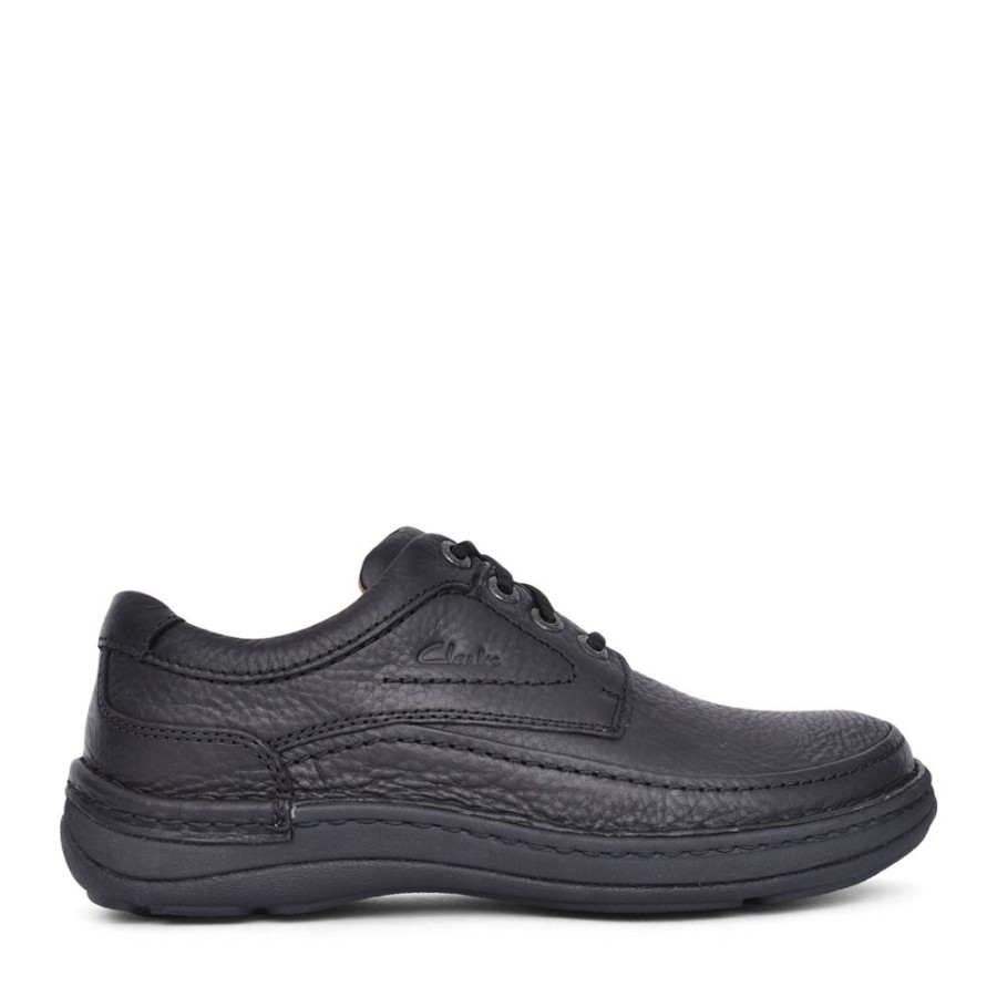 Mens CLARKS | Mens G-Fit Leather Laced Shoe In Black