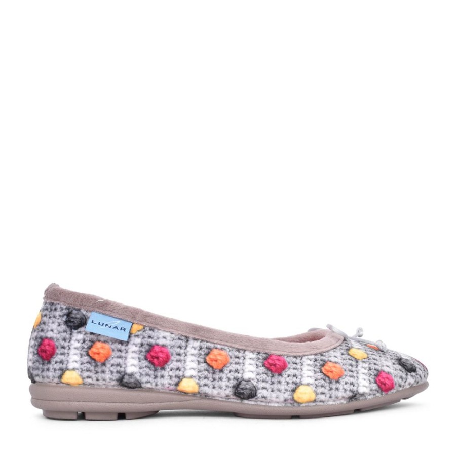 Ladies LUNAR | Ladies Popple Kla176 Pump Slipper In Grey