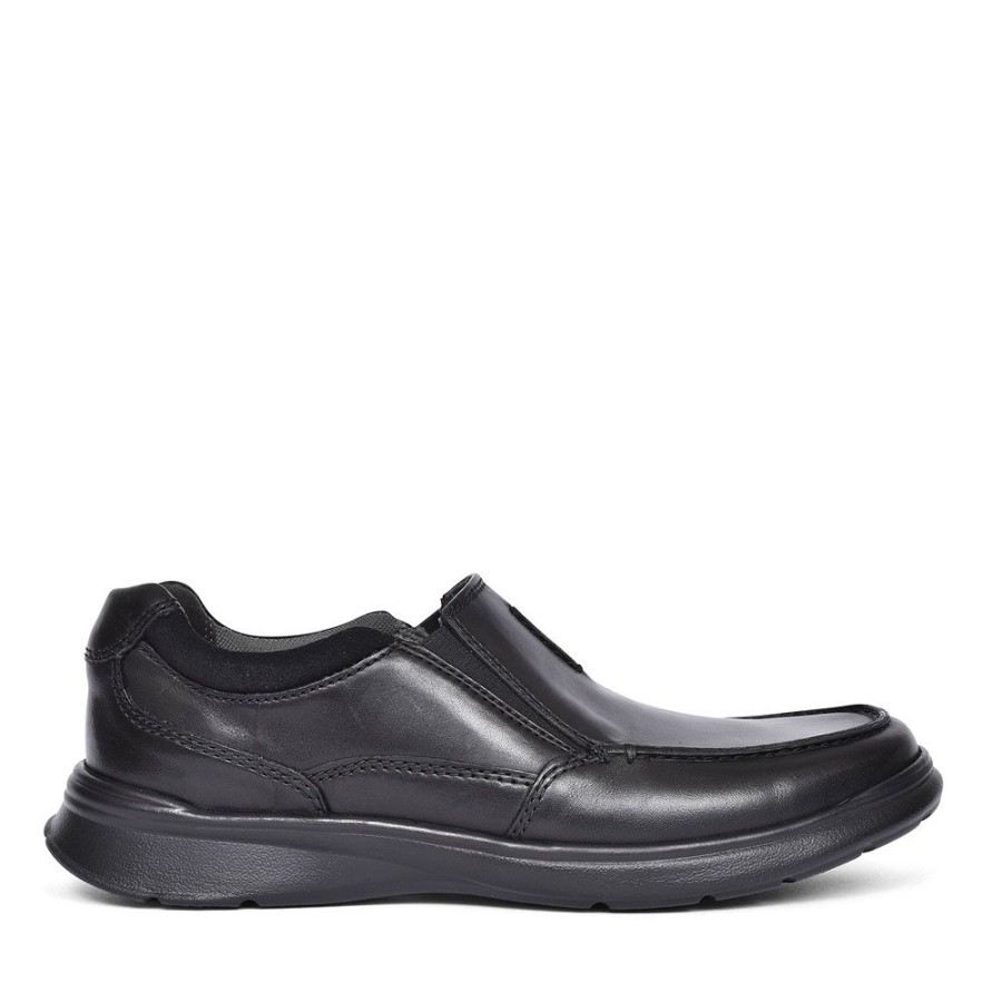 Mens CLARKS | Cotrell Free Black Leather Shoes For Men In Blk Leather