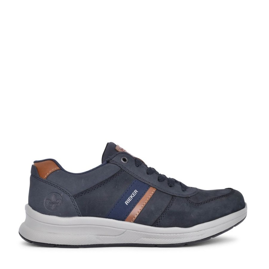 Mens RIEKER | Mens 14811 Laced Trainer In Navy