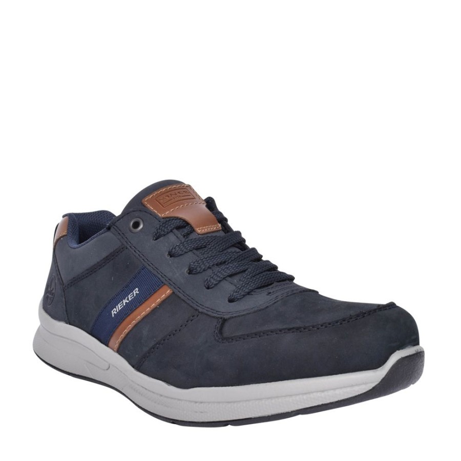 Mens RIEKER | Mens 14811 Laced Trainer In Navy