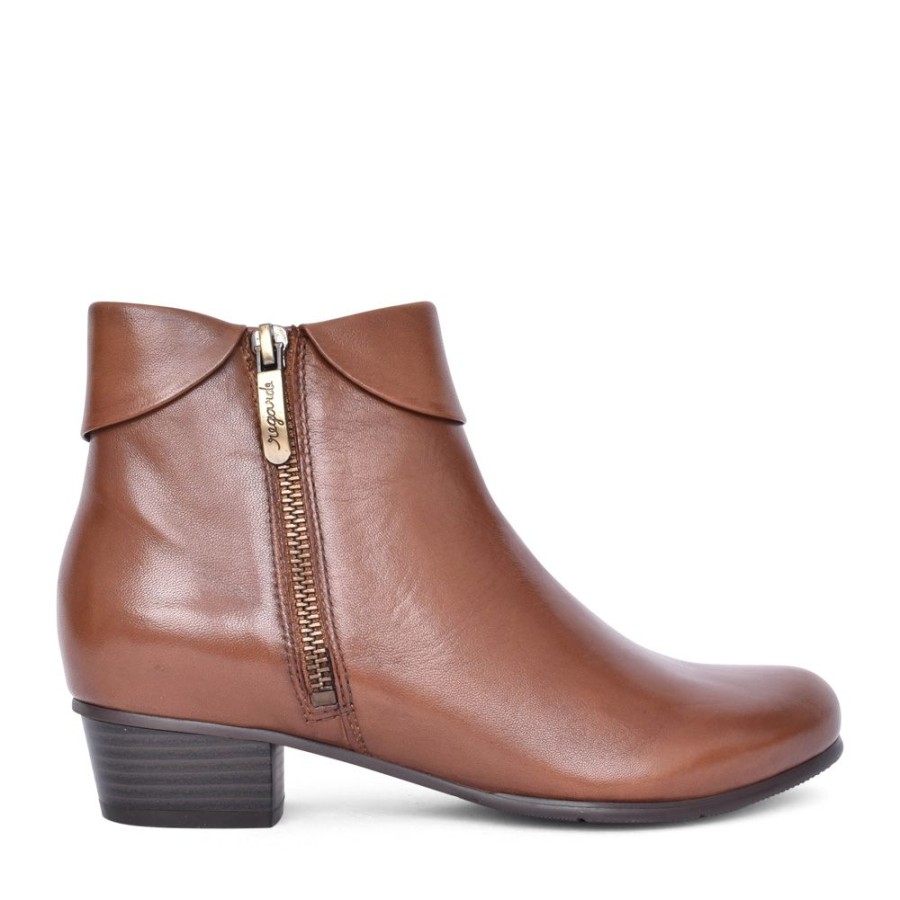 Ladies REGARDE LE CIEL | Ladies Stefany-03 Block Heel Ankle Boot In Brown